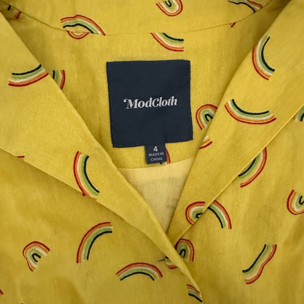 Modcloth Yellow Patterned Dress - image 5